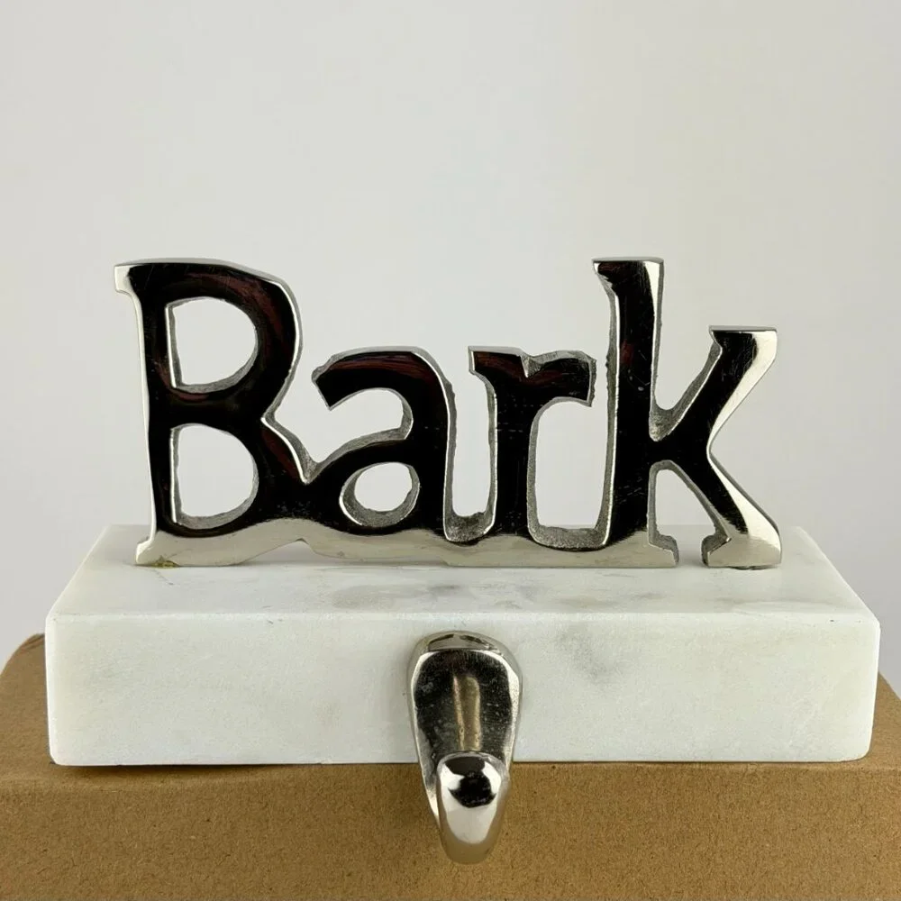 Bark Marble & Silver Dog Leash Holder Hook Modern Pet Decor